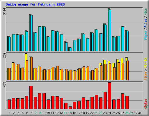 Daily usage for February 2026
